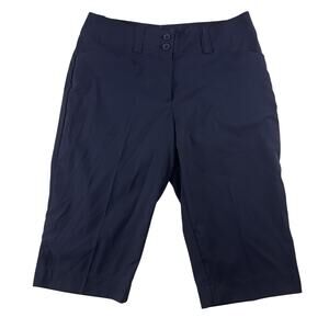 WOMEN'S NIKE GOLF Black Dri-Fit Capri‎ Bottoms Pants Slash Pockets sz 4 Stretchy